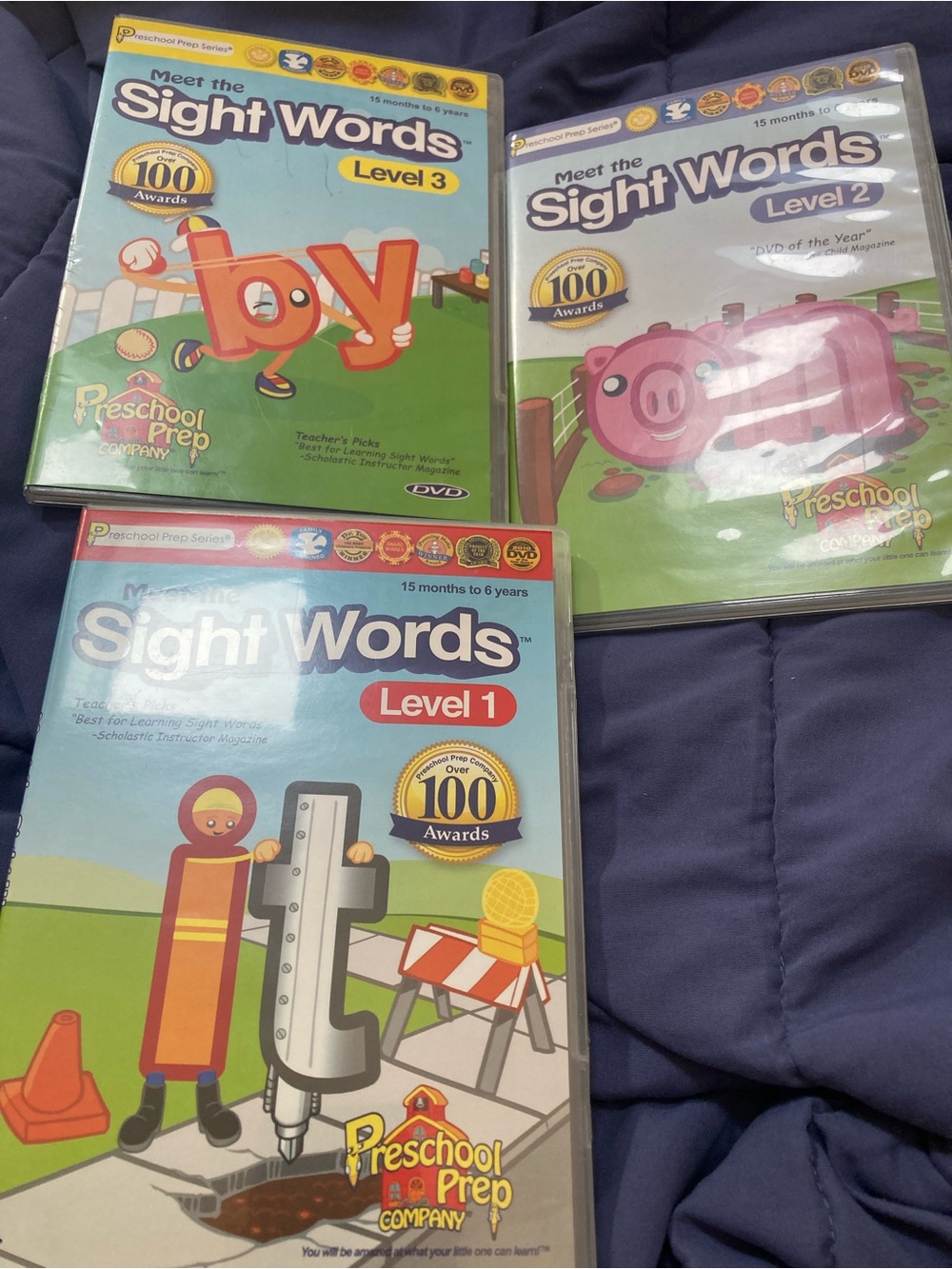 3 DVD Meet the Sight Words Level 1-3 DVD Set educational preschool -